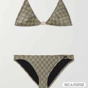Gucci Women's Logo Bikini - Black and Tan